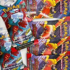 Pokemon 6 x sleeved packs 4 destined rivals 2 paradox rift